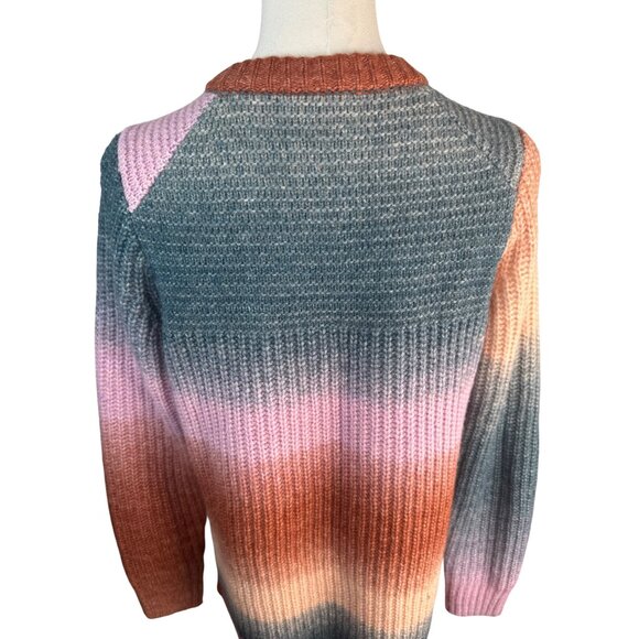 Madewell S Multicolor Gradient Sweater With Button Accents Acrylic Wool - Picture 14 of 16